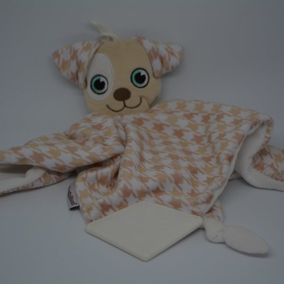 Booginhead Puppy Dog Plush Lovey Pacipal Baby Security Blanket Teether Tan White - Picture 1 of 8